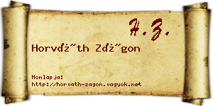 Horváth Zágon névjegykártya